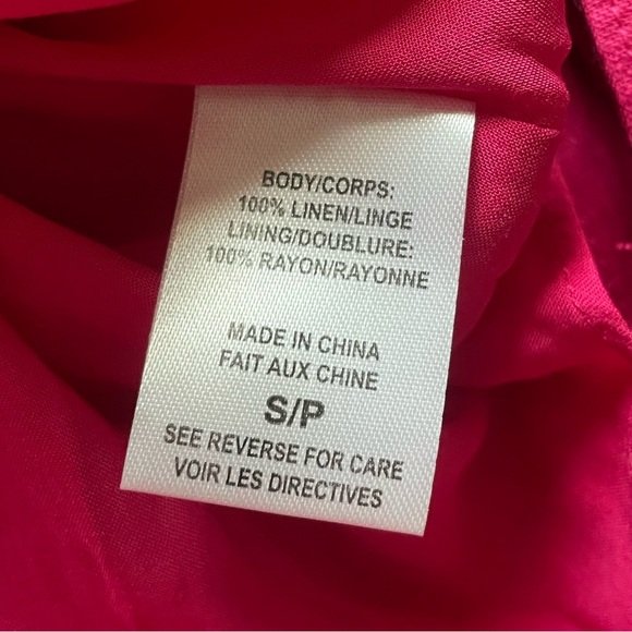 NWT Cami NYC Doris Pink Linen Tiered Babydoll Mini Dress Raspberry Small Fairy - Picture 9 of 12